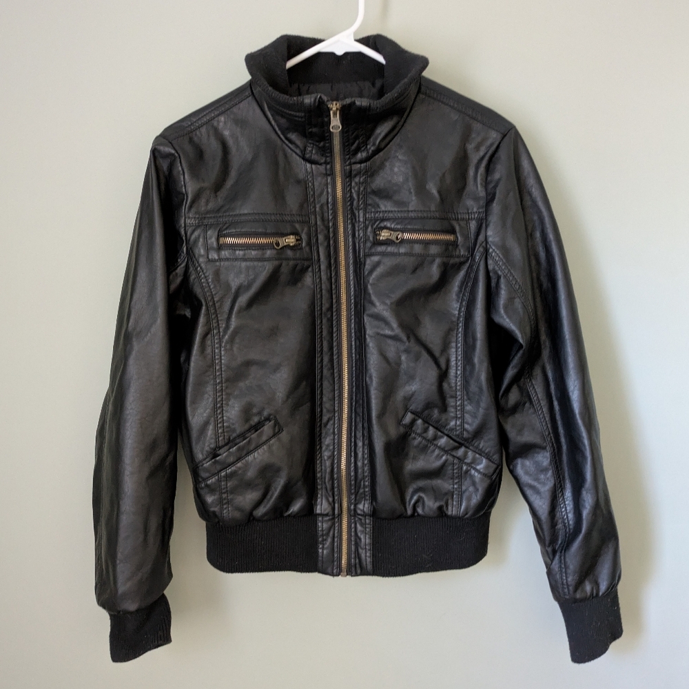 Faded Glory Black Faux Leather Jacket